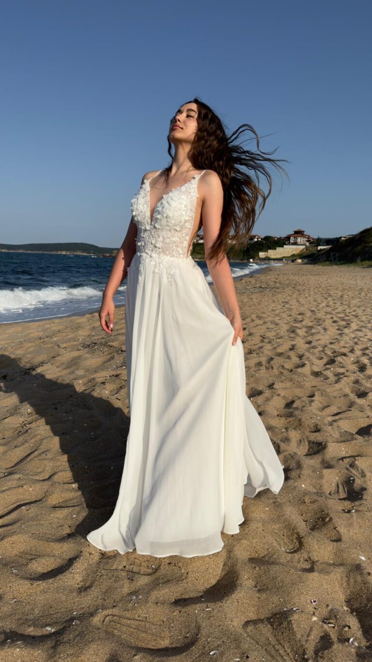 Robe de mariée fluide mousseline